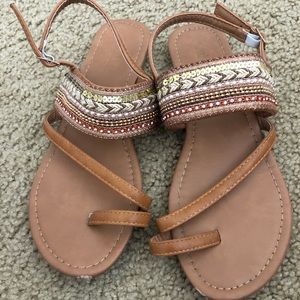 Olivia Miller brown sandals, size 8